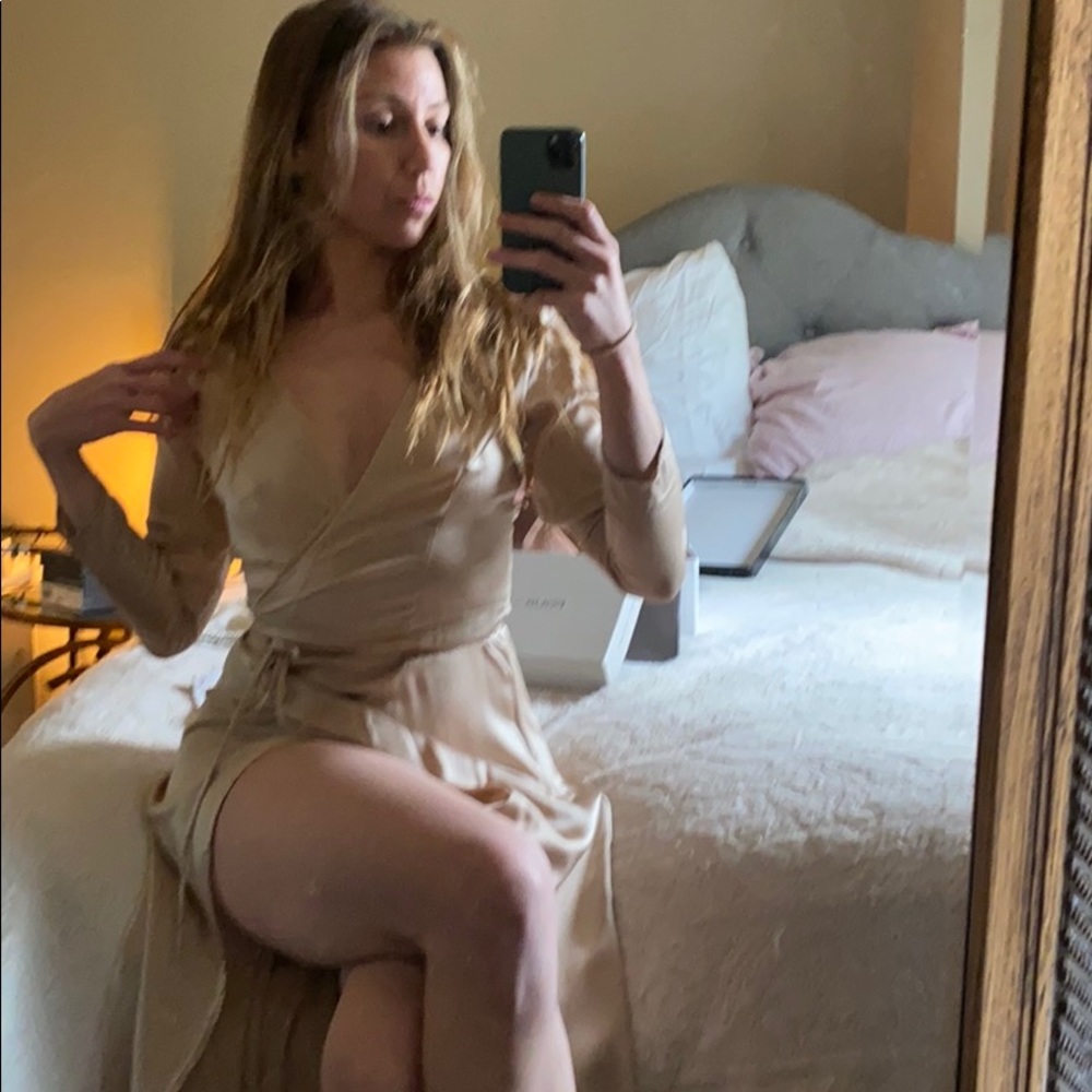Merritt Charles satin wrap dress